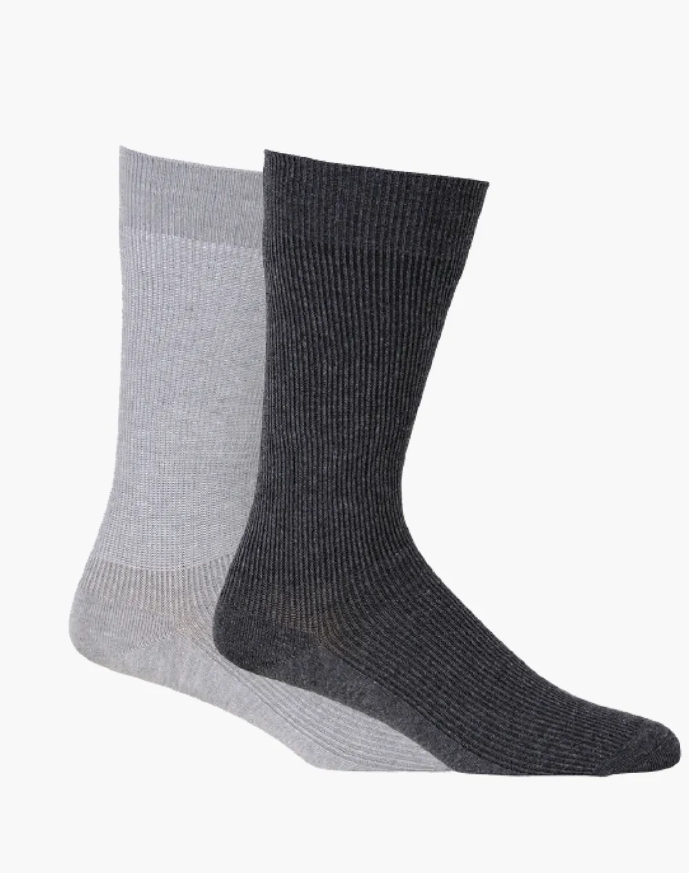 2PK RIBBED EVERYDAY CREW - CHARCOAL/GREY