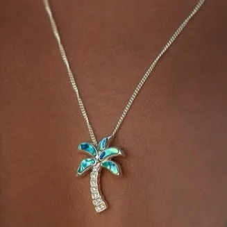 Abalone Shell Palm Tree Necklace - Miami
