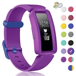 Aveegel Compatible with Fitbit Ace 2 Strap for Kids 6 , Soft Silicone Waterproof Bracelet Accessories, Sport Bands Colorful Wristbands for Fitbit Inspire HR & Ace 2 Boys Girls