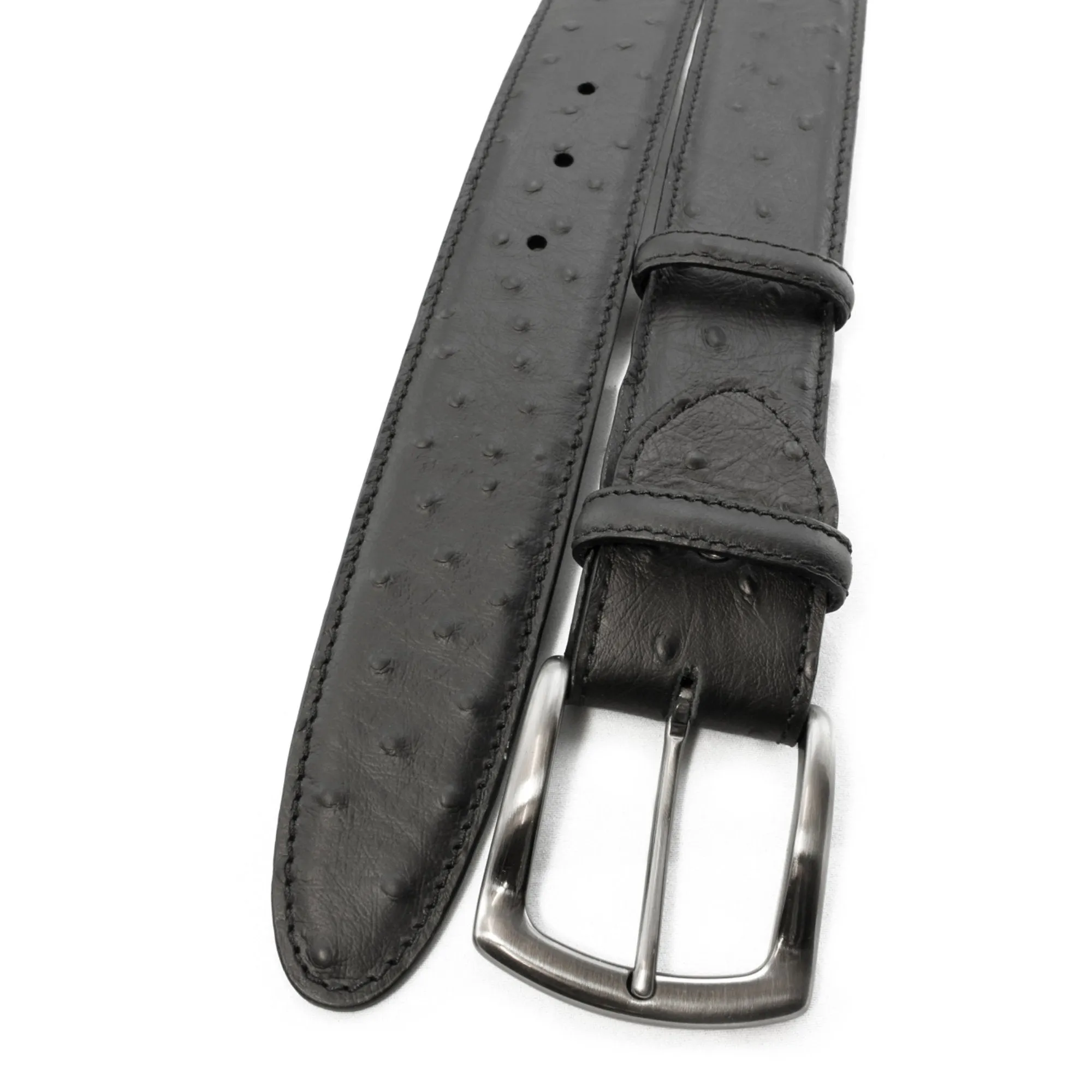 Black matt mock ostrich quill belt