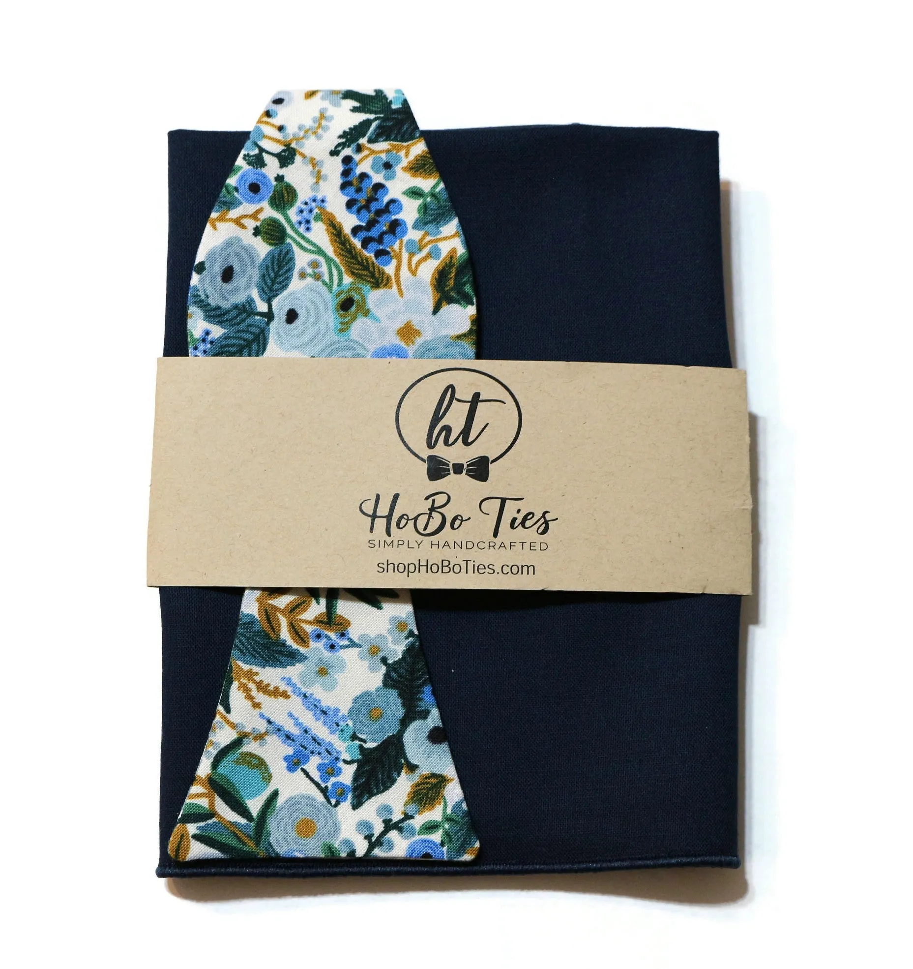 Blue Garden Party Petite Floral Bow Tie