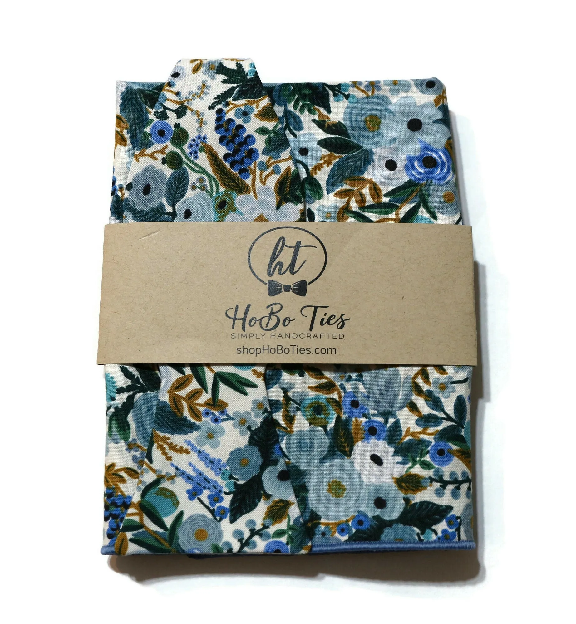 Blue Garden Party Petite Floral Bow Tie