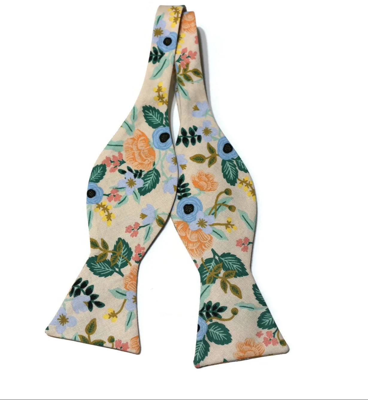 Blush Birch Floral Bow Tie