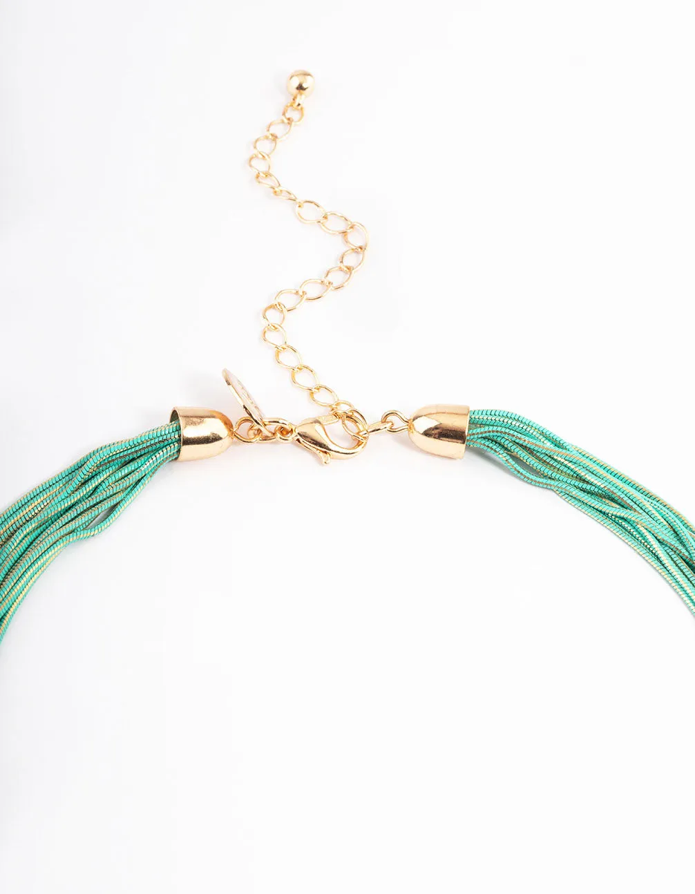 Gold Coated Snake Chain Multi-Row Necklace