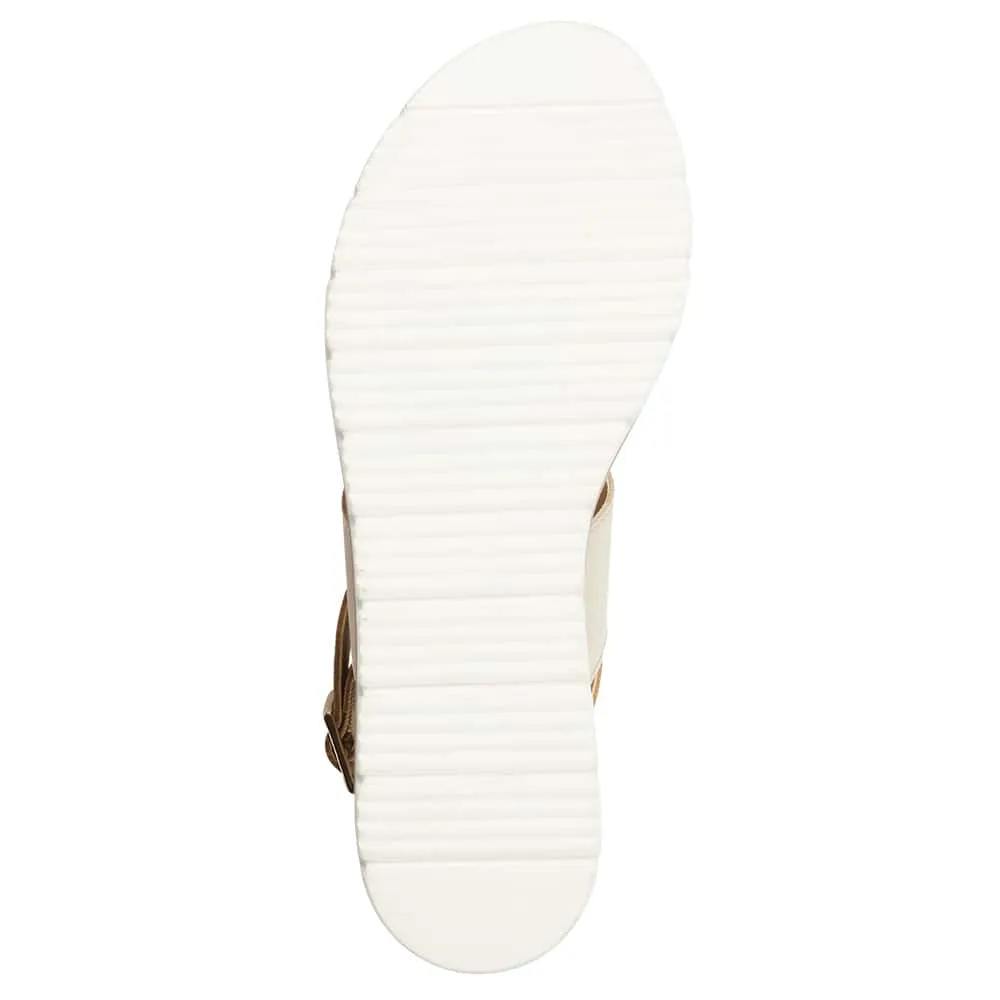 Imply Wedge in Gold/beige Multi Leather