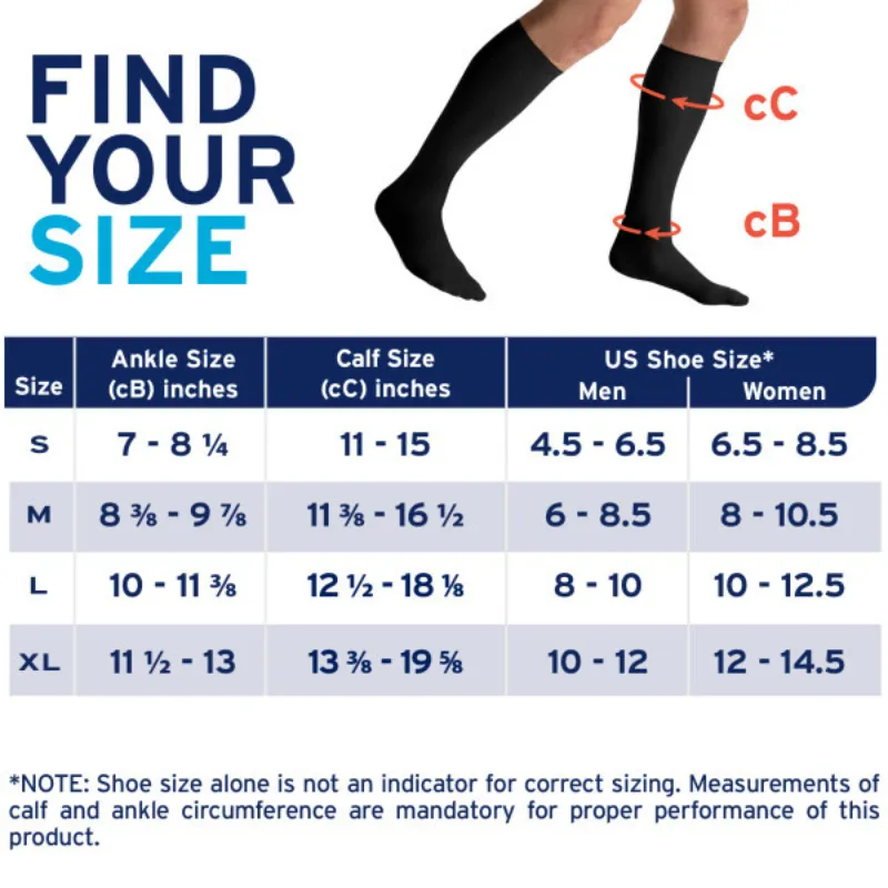 Jobst Sport 15-20 mmHg Knee High Compression Stocking Black