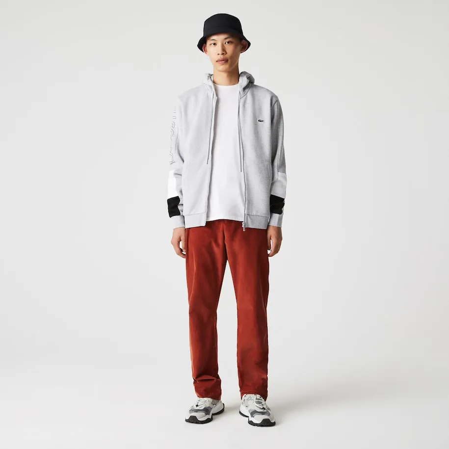 LACOSTE Hooded Colorblock Fleece Zip Sweatshirt Mens Apparel
