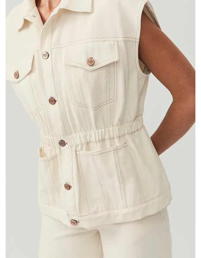 Lucia Denim Vest Ivory