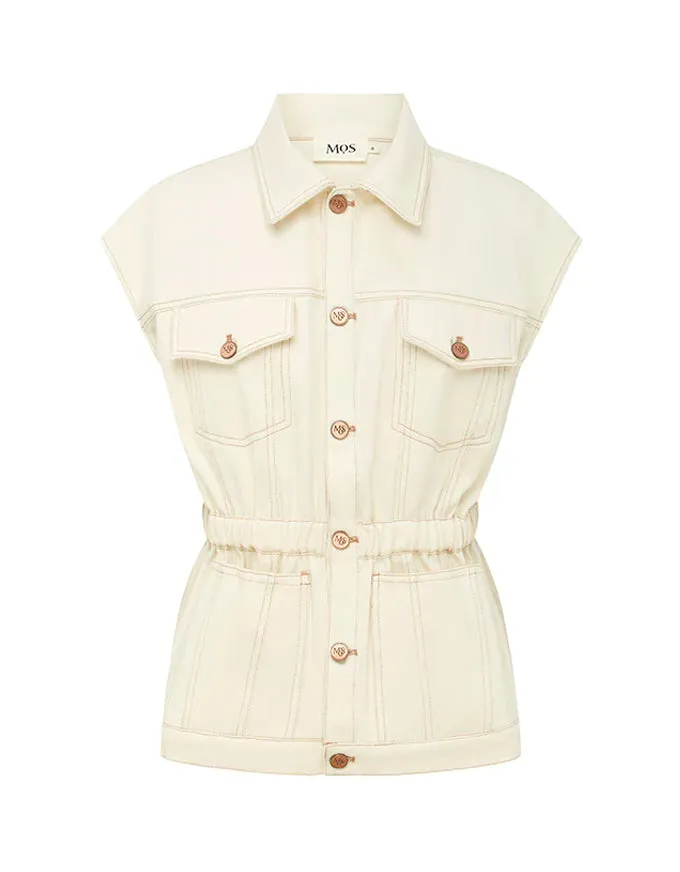 Lucia Denim Vest Ivory