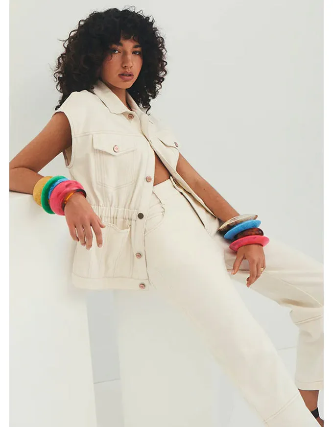 Lucia Denim Vest Ivory