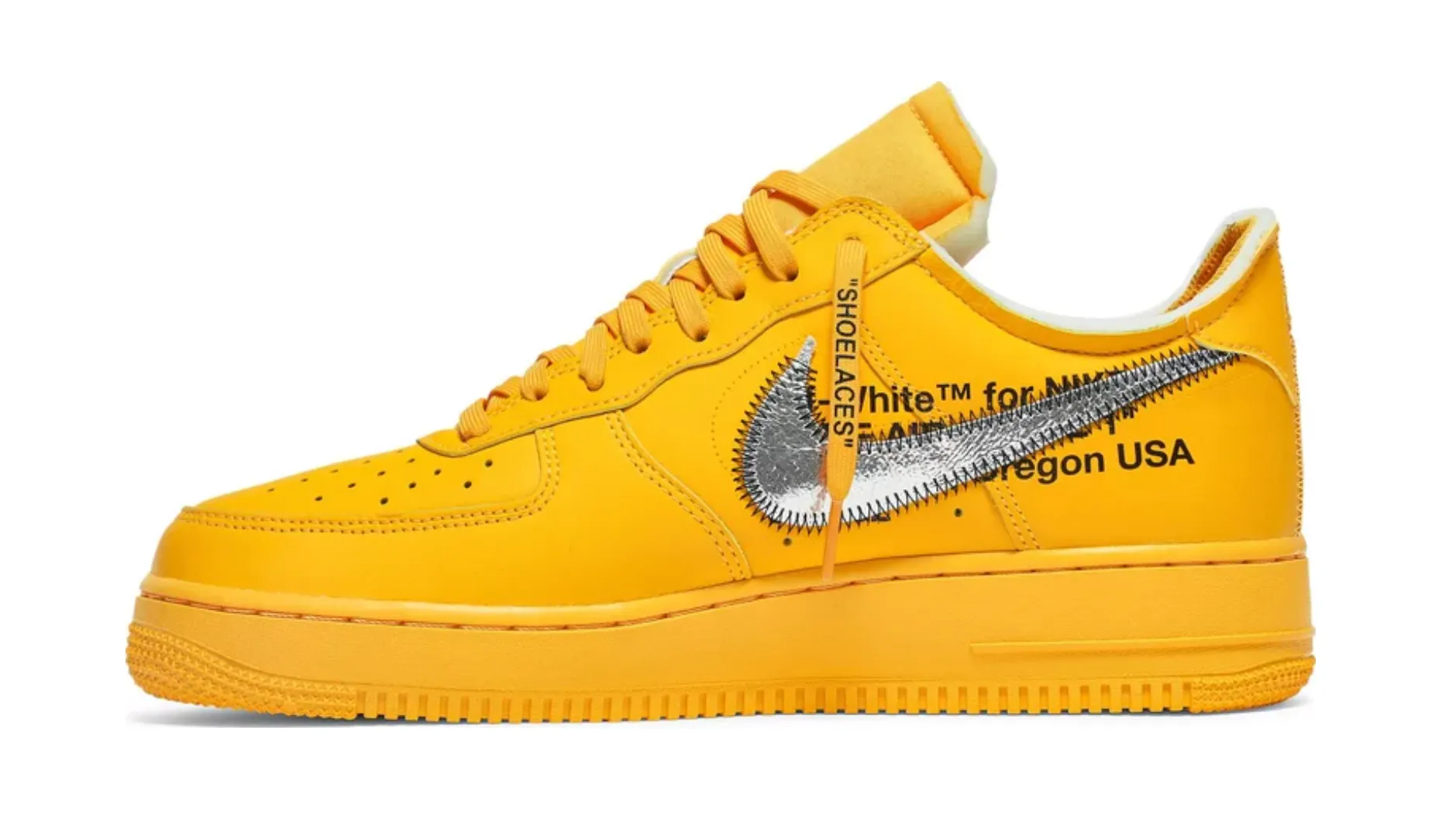 NIKE AIR FORCE 1 LOW OFF-WHITE UNIVERSITY GOLD METALLIC SILVER