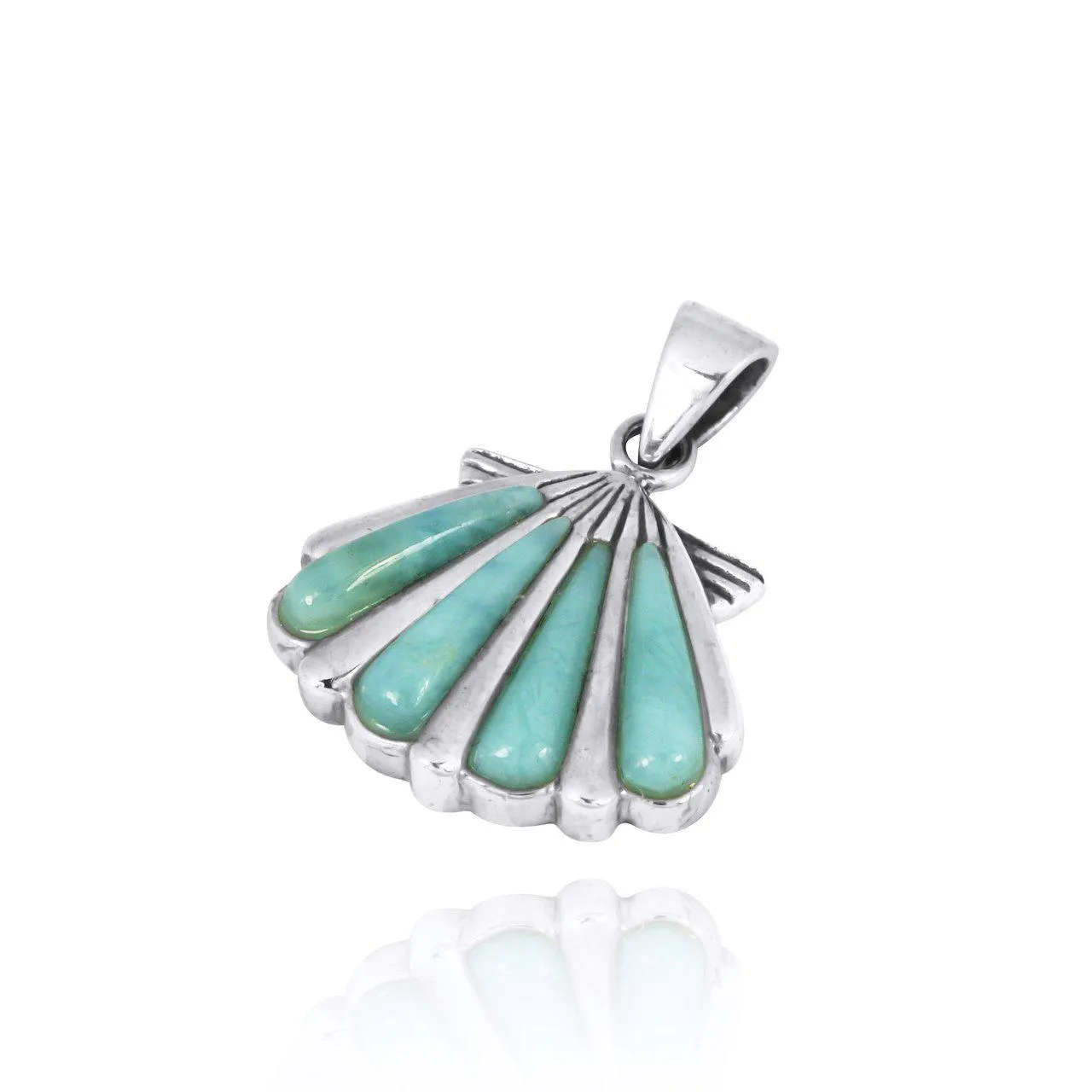 Seashell Pendant Necklace with Larimar - Miami