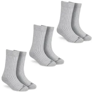 Solid Cotton Unisex Crew Grey Socks - 3-Pair Set for All-Day Comfort