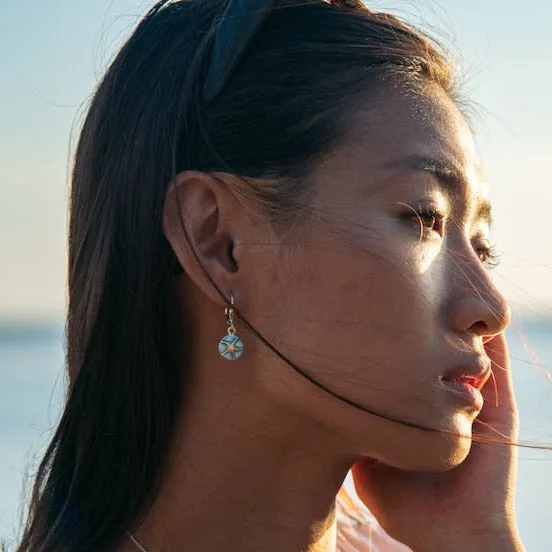 Starfish Earrings with Crystal and Larimar