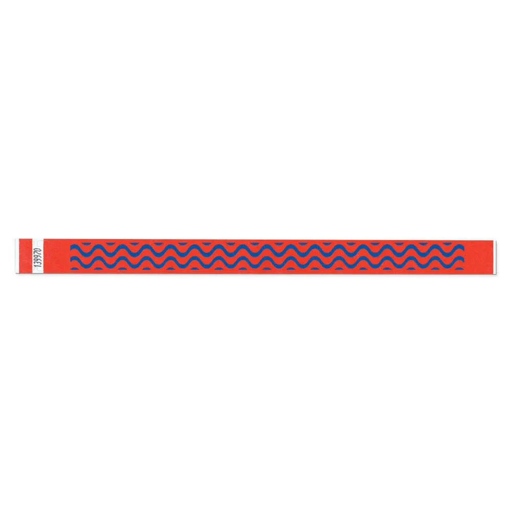 Tytan-Band® Expressions Tyvek Wristbands 3/4" Wave Design NTX106 (500/Pack)