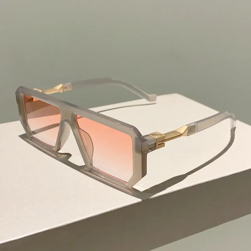 VAIGE Stylish Oversized Candy-Colored Gradient Rectangle Sunglasses with UV400 Protection