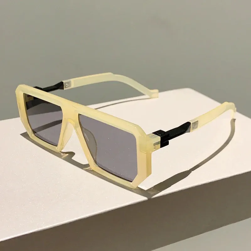 VAIGE Stylish Oversized Candy-Colored Gradient Rectangle Sunglasses with UV400 Protection