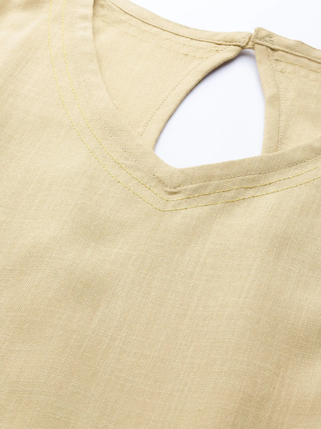 Women Beige Sleeveless Peplum Top